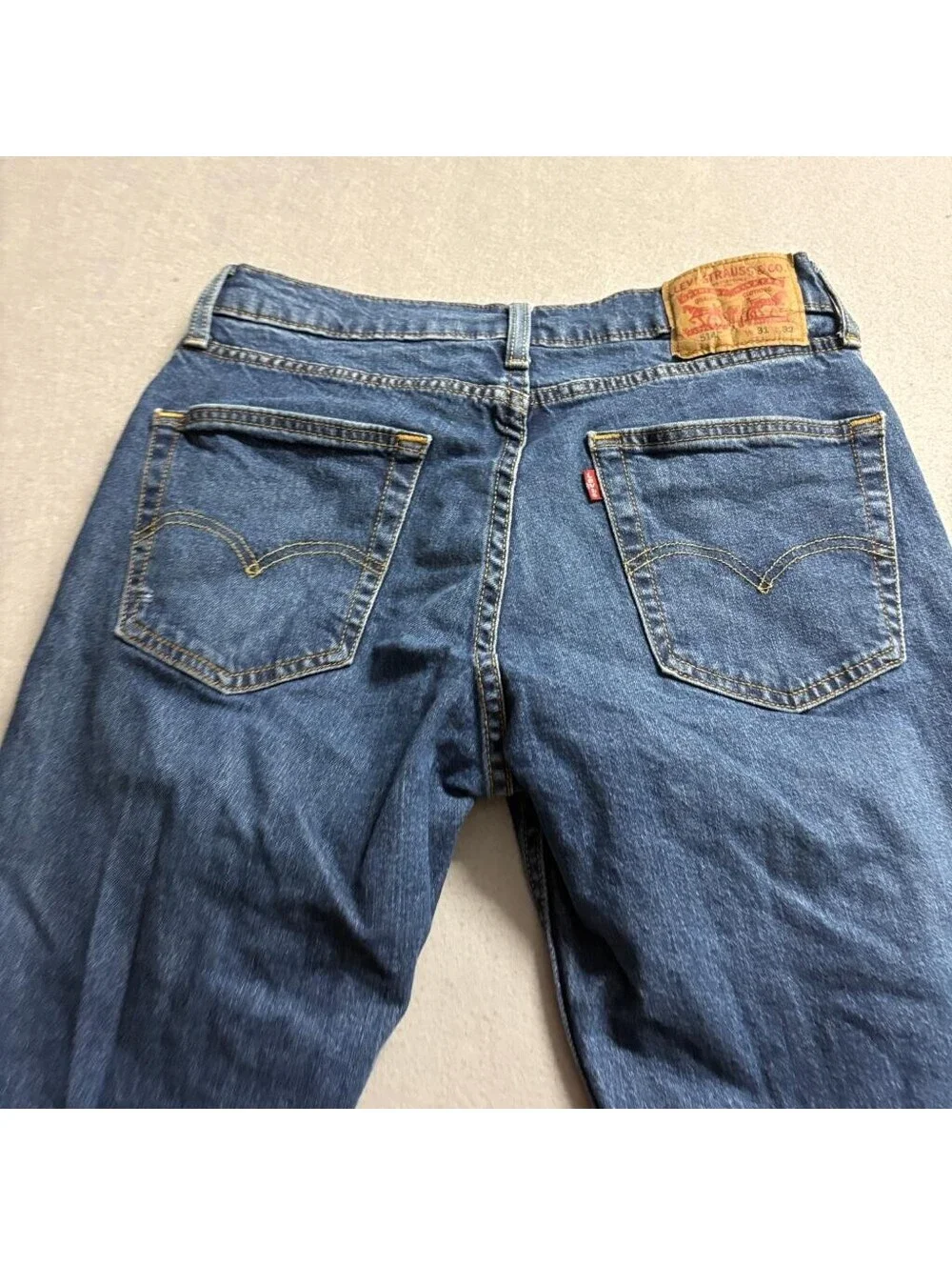 Levi's 514 Straight Fit Jeans Mens 31x32 Blue Denim Stretch Pants